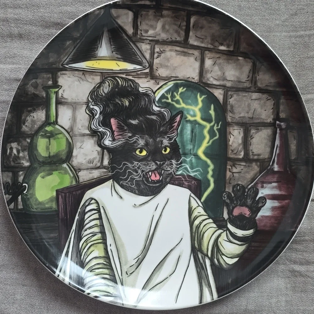 ❤️BUY 5 GET 3 FREE West Elm Dapper Animal Halloween Salad Plate,Retail $14.00 US